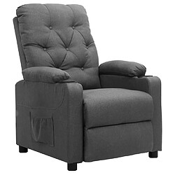 vidaXL Fauteuil inclinable Gris clair Tissu 