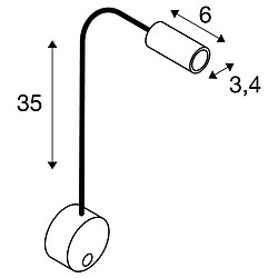 Applique intérieure et liseuse LED avec interrupteur SLV DIO FLEX PLATE, noir, 4000 K pas cher