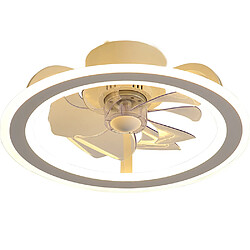 Universal Éclairage ventilateur chambre 48cm, 220V LED 36W réglage continu de la lumière du salon, chambre d'étude, lumière de la chambre d'enfants, lumière de la maison, blanc(Or) 