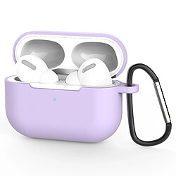 Wewoo Coque Pour AirPods Pro 3 Housse de protection en silicone écouteurs sans fil avec trou lanière et mousqueton violet 