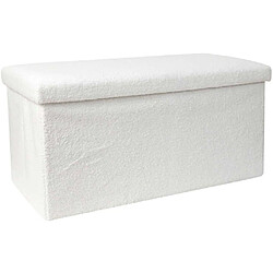 The Home Deco Factory Banc coffre pliable en bouclette blanc.