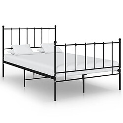 vidaXL Cadre de lit sans matelas noir métal 120x200 cm