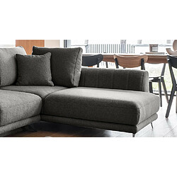 VENESETTI Canapé d'angle convertible - LARSON - en tissu Luxe, 5 places, gris foncé, angle droit (vu de face) pas cher