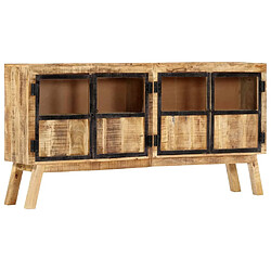 Maison Chic Buffet,Meuble de Rangement,commode pour salon,Cuisine Marron et noir 160x30x80 cm Bois de manguier solide brut -MN54294