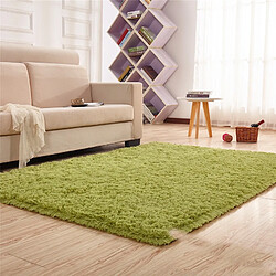 LUUCOZK Tapis à poils longs doux et moelleux pour chambre à coucher et salon - Vert gazon-100x100CM