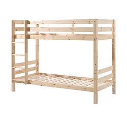 VIPACK Lit Superposé 90x200 Hauteur 160 cm Sommier Inclus Pino - Bois