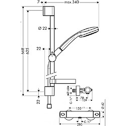 Hansgrohe Combi Ecostat croma 100 27086 *