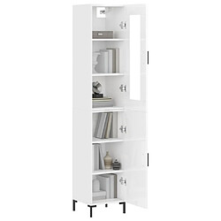 Avis Maison Chic Buffet,Meuble de Rangement,commode pour salon,Cuisine Blanc brillant 34,5x34x180 cm Bois d'ingénierie -MN35115