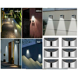 Universal 8 LED Solaire Jardin Clôture Lampe Lampe Murale Terrasse Extérieur 