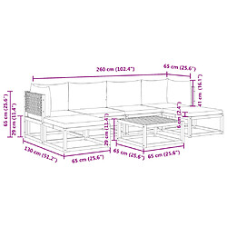 vidaXL Salon de jardin avec coussins 7 pcs bois massif d'acacia pas cher