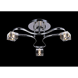 Luminaire Center Semi Plafonnier Sisco rond 3 Ampoules chrome poli