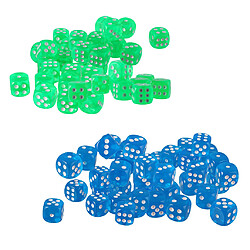 Dés polyédriques Jeux de Société jouets éducatifs 20pcs Dés Acrylique 6 Faces Jeux de Rôle Donjons et Dragons D & D Dice, Jeu de Dés, 16mm (Vert 10pcs +Bleu Clair 10pcs)