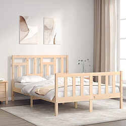 Maison Chic Cadre/structure de lit avec tête de lit pour adulte - Lit Moderne Chambre 120x200 cm bois massif -MN27789