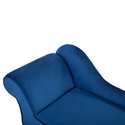 Beliani Mini chaise longue en velours bleu côté gauche BIARRITZ pas cher