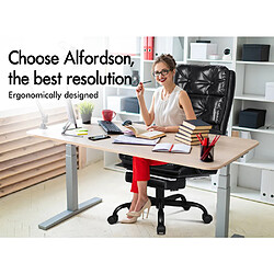 Avis ALFORDSON Chaise de Bureau Ordinateur Siège en Cuir PU Travail Inclinable Jeu Noir Brillant