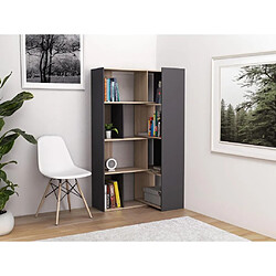 Vente-Unique Bibliothèque d'angle modulable - 8 à 12 niches - Naturel et Anthracite - DARLENA