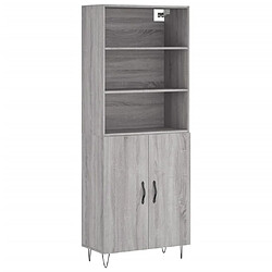 vidaXL Buffet haut Sonoma gris 69,5x34x180 cm Bois d'ingénierie