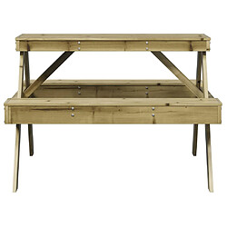 Avis vidaXL Table de pique-nique 105x134x75 cm bois de pin imprégné