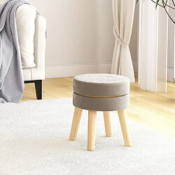 vidaXL Tabouret rond Gris foncé Velours 