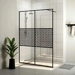 Maison Chic Paroi de douche | Écran de douche | Cloison de douche avec verre ESG transparent 140x195 cm Noir -GKD55932