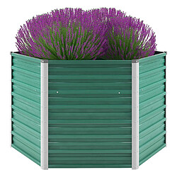 Maison Chic Jardinière,Lit surélevé de jardin - Bac à fleurs - pot de fleur Acier galvanisé 129x129x77 cm Vert -GKD12419