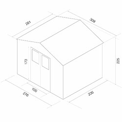 Abri de Jardin en Résine Gardiun Tuscany Evo 280 8 m² 261x309x225 cm Blanc/Beige pas cher