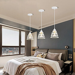 Acheter Stoex Plafonnier Rétro Moderne Lustre D'Intérieur Suspension Luminaire Vintage Suspension Lustre en Métal Blanc, E27 Pour Chambre À Coucher, Salon