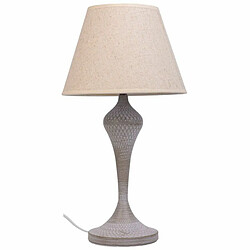 Avis Lampe de bureau Alexandra House Living Blanc Gris Métal Tissu 220-240 V 25 x 46 x 25 cm