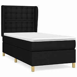 Maison Chic Lit Adulte - Lit simple Lit à sommier tapissier et matelas moelleux - Meuble de Chambre - Noir 80x200 cm Tissu -MN31836