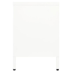 Acheter Maison Chic Meuble TV scandinave - Banc TV pour salon Blanc 105x35x52 cm Acier et verre -MN58867