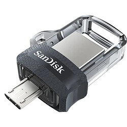 Clé USB SanDisk Ultra Dual Drive m3.0 - 64 Go - Connecteur USB Type-A et micro-USB - Gris 