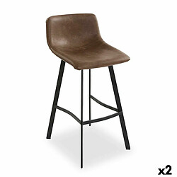 Tabouret Versa Edvin Marron 49 x 88 x 42 cm (2 Unités)