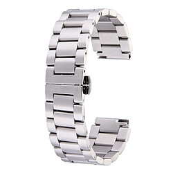 Wewoo Bracelet argent pour Huawei montre intelligente cachée papillon boucle 3 perles en acier inoxydable 