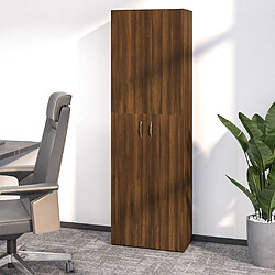 vidaXL Armoire de bureau Chêne marron 60x32x190 cm Bois d'ingénierie 