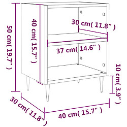 vidaXL Tables de chevet 2 pcs blanc 40x30x50 cm bois d'ingénierie pas cher