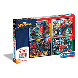 Clementoni - SpiderMan - 4 Puzzles de 12, 16, 20 et 24 Pièces - Jeu de Patience et de Réflexion - Format Paysage - Image Net - 19 x 14 Cm - Pour Enfants À Partir de 3 Ans