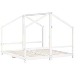 Avis Maison Chic Lit d'Enfant Chambre - Cadre de lit pour enfant blanc 2x(90x200) cm bois de pin massif -MN65786