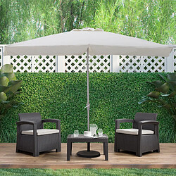 Elios Parasols Parasol de jardin à mât central rectangulaire 3x2 volants Rios Flap