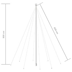 vidaXL Lumières d'arbre de Noël Int/Extérieur 1300 LED bleues 8 m pas cher