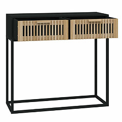 Maison Chic Table console | Meuble d'entrée | Table d'appoint noir 80x30x75 cm bois d'ingénierie et fer -GKD15790 pas cher