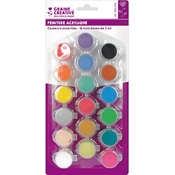 Graines Creatives 18 Minidoses Peinture acrylique 3ml 