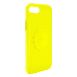 PURO Coque pour iPhone 6/7/8/SE (2020) Série Icon en Silicone avec Plaque Métallique Jaune 