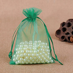 Wewoo 100 PCS Sac Cadeau Bijoux Organza De Mariage Anniversaire Fête Pochettes DessinsTaille Du 10x15cm Vert Noir 