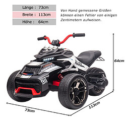 LBF Véhicules électriques pour enfants, voiture électrique à trois roues, VTT électrique à trois roues, batterie 12V7Ah, moteur 2*25W, moto électrique à trois roues, USB Bluetooth, lumière froide.