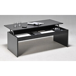 Weber Industries Table basse relevable rectangulaire en bois noir DARWIN 