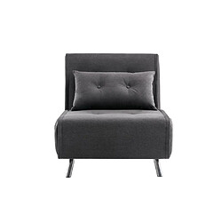 Vente-Unique Fauteuil convertible en tissu anthracite URIBIA