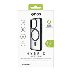 Avis QDOS Coque pour iPhone 15 Pro Hybrid Soft avec Snap Compatible MagSafe Noir