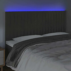 Avis Maison Chic Tête de lit scandinave à LED,meuble de chambre Gris foncé 180x5x118/128 cm Velours -MN46598