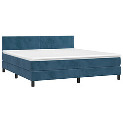 Acheter Sommier à lattes LED,Cadre à lattes de lit avec matelas pour Adulte Bleu foncé 160x200 cm -MN98463