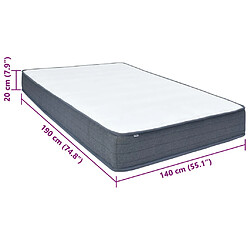 vidaXL Matelas de sommier à lattes 190x140x20 cm tissu pas cher